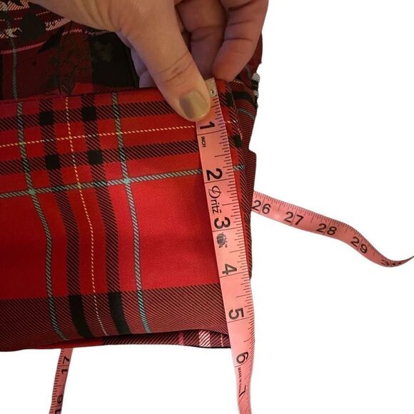 Victoria Secret Red black plaid tote bag purse - Picture 6 of 8
